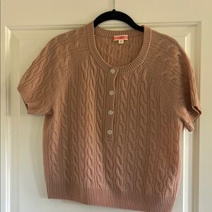 J CREW Cashmere cable-knit henley T-shirt. Size M. New, no tags